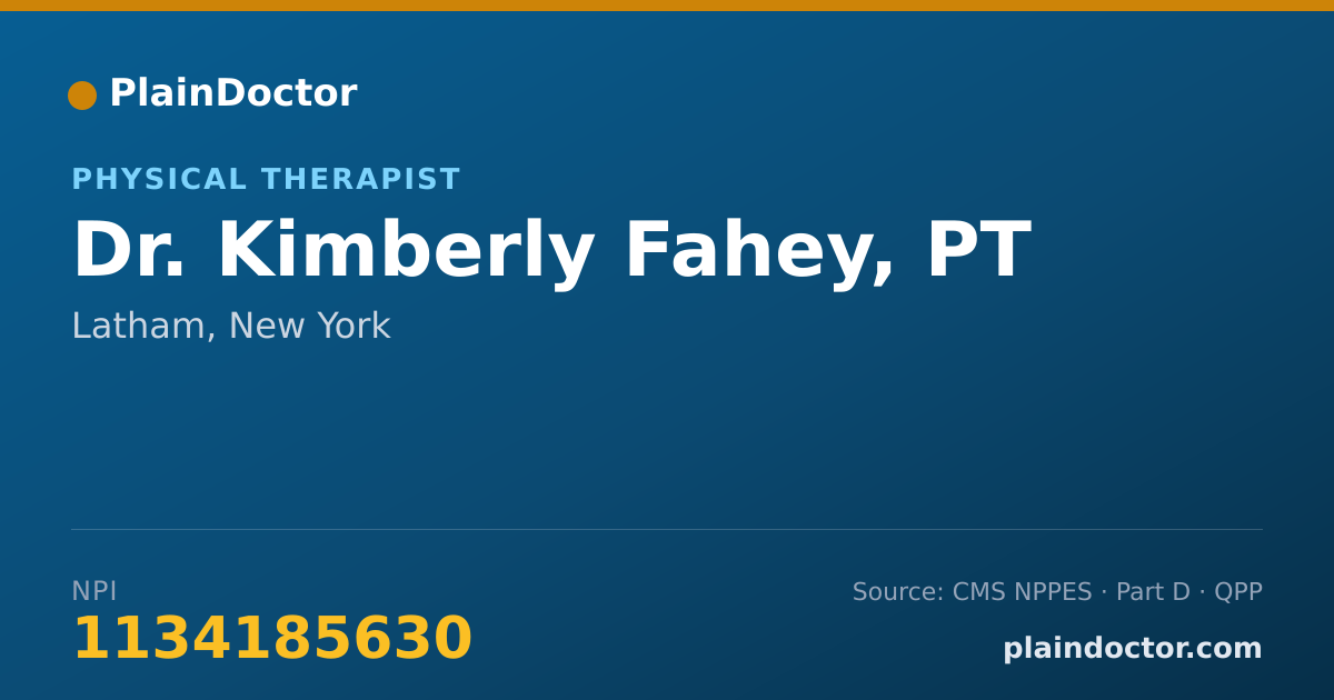 Shareable card for Kimberly Fahey, PT - Physical Therapist, Latham, NY