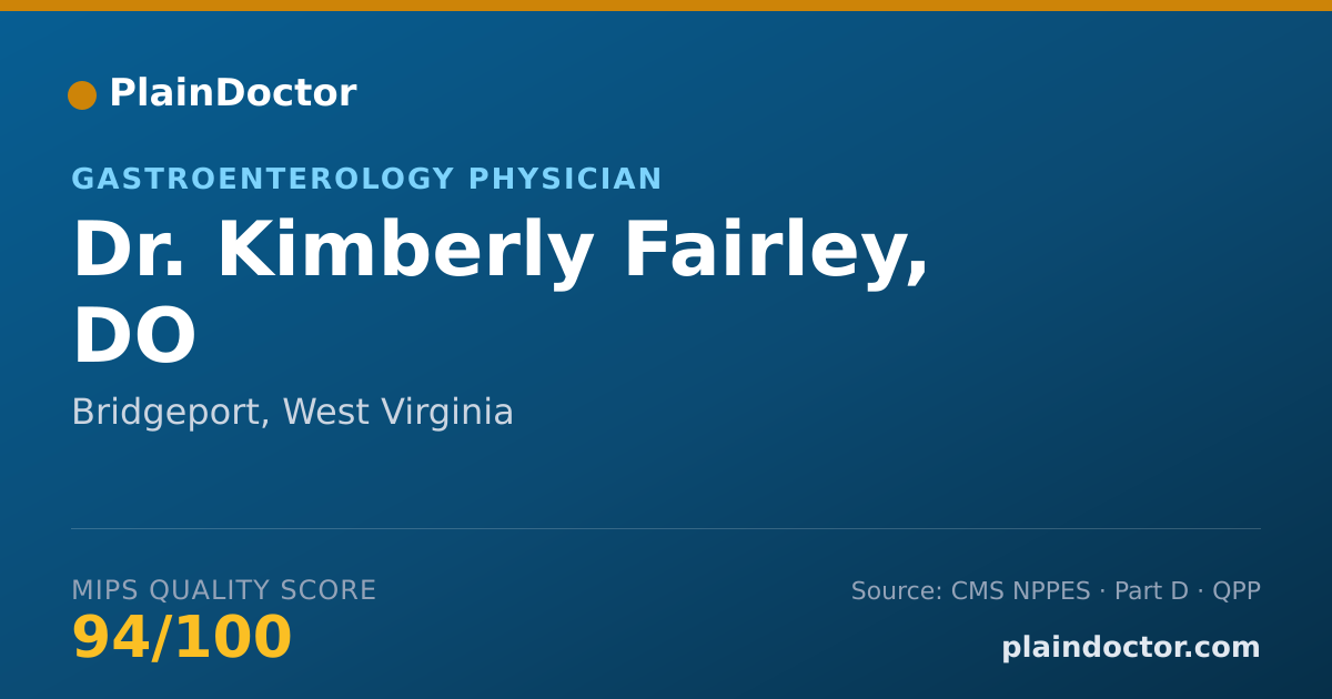 Shareable card for Kimberly Fairley, DO - Gastroenterology Physician, Bridgeport, WV