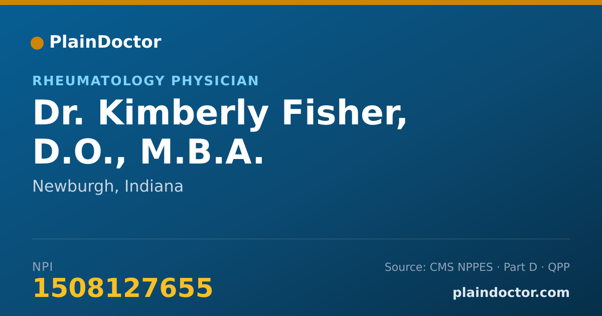 Shareable card for Kimberly Fisher, D.O., M.B.A. - Rheumatology Physician, Newburgh, IN