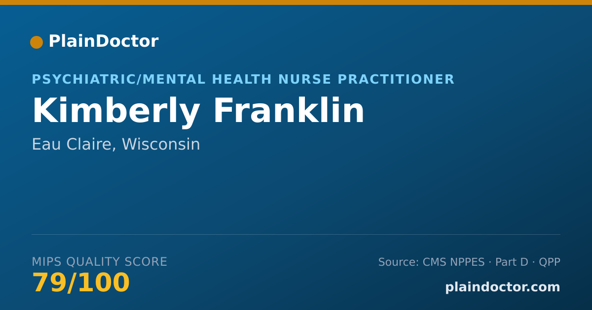 Shareable card for Kimberly Franklin - Psychiatric/Mental Health Nurse Practitioner, Eau Claire, WI