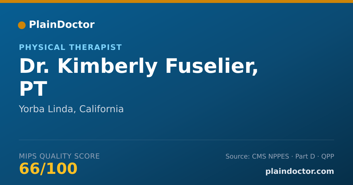 Shareable card for Kimberly Fuselier, PT - Physical Therapist, Yorba Linda, CA