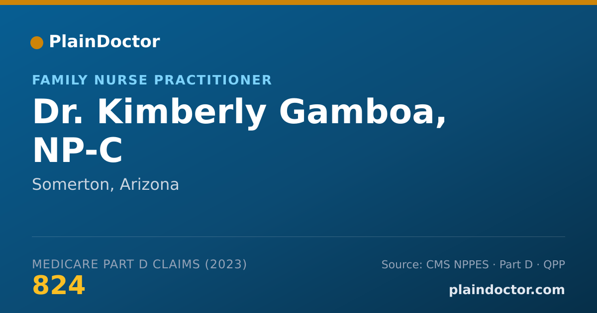 Shareable card for Kimberly Gamboa, NP-C - Family Nurse Practitioner, Somerton, AZ