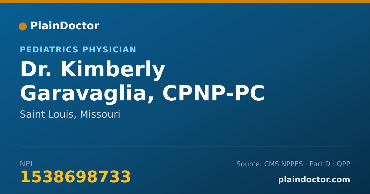 Shareable card for Kimberly Garavaglia, CPNP-PC - Pediatrics Physician, Saint Louis, MO