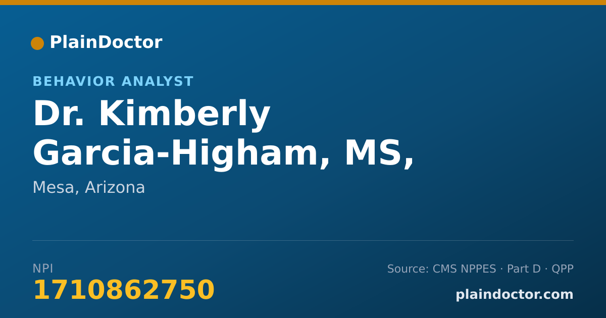 Shareable card for Kimberly Garcia-Higham, MS, BCBA, LBA - Behavior Analyst, Mesa, AZ