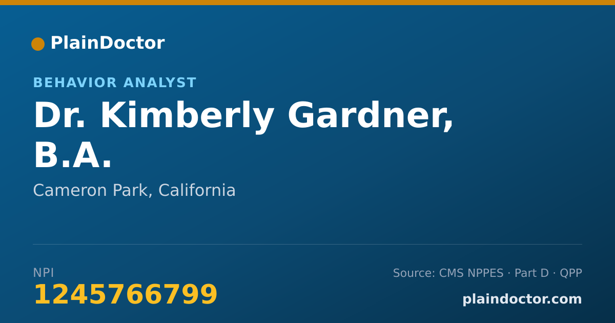 Shareable card for Kimberly Gardner, B.A. - Behavior Analyst, Cameron Park, CA