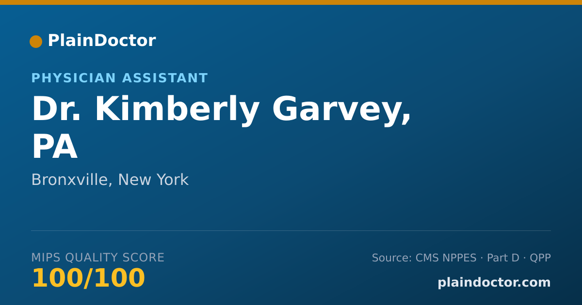 Shareable card for Kimberly Garvey, PA - Physician Assistant, Bronxville, NY