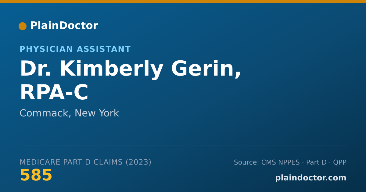 Shareable card for Kimberly Gerin, RPA-C - Physician Assistant, Commack, NY