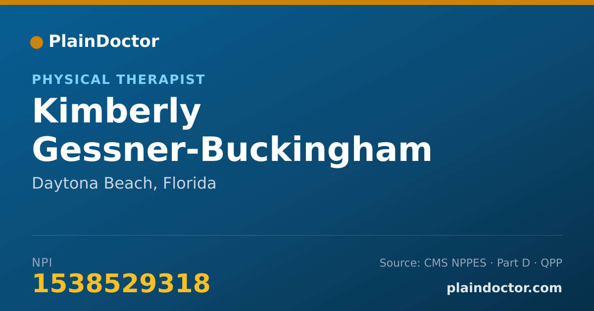 Shareable card for Kimberly Gessner-Buckingham - Physical Therapist, Daytona Beach, FL