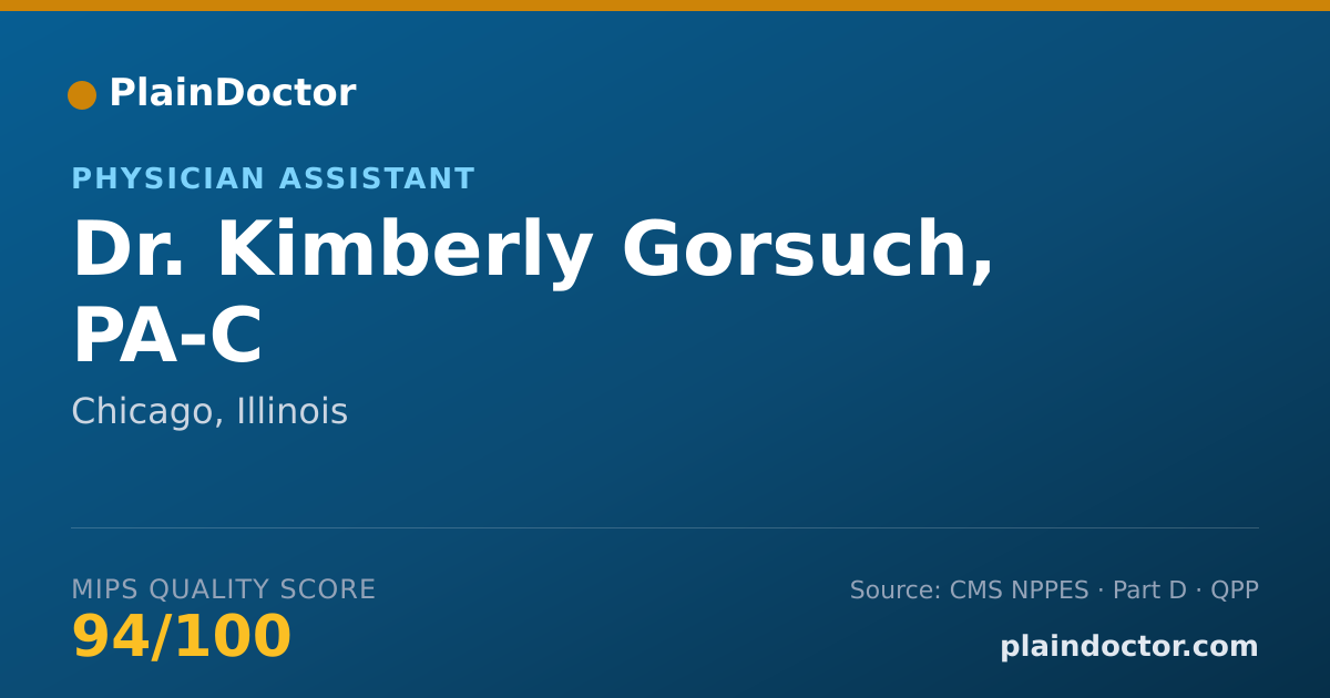 Shareable card for Kimberly Gorsuch, PA-C - Physician Assistant, Chicago, IL