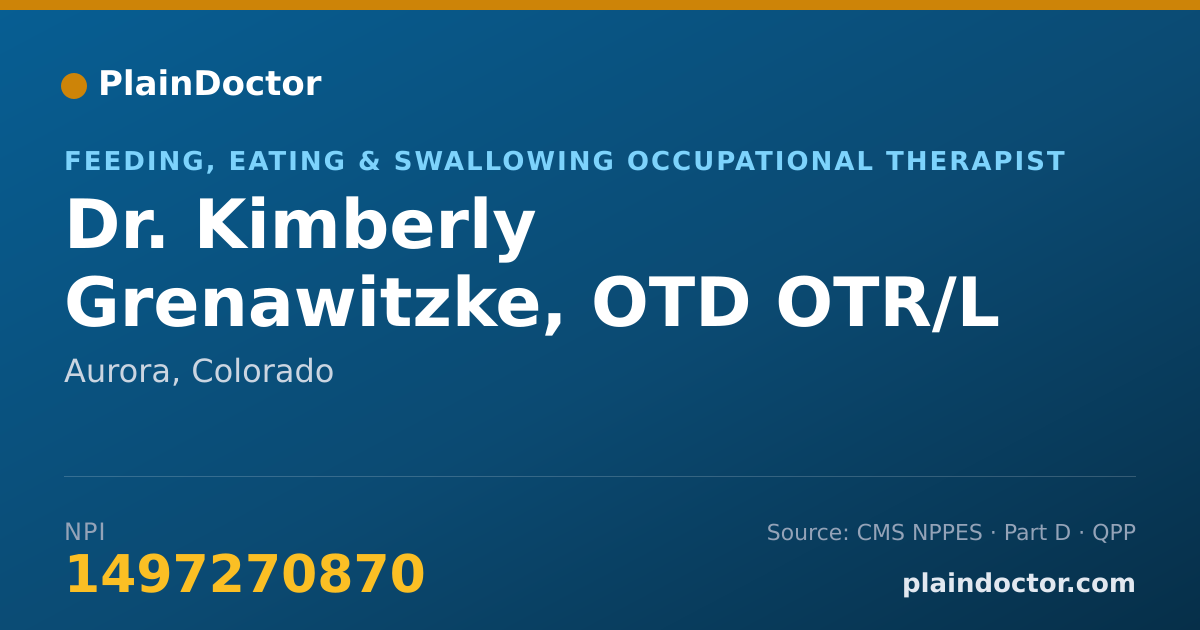 Shareable card for Kimberly Grenawitzke, OTD OTR/L SCFES CLC - Feeding, Eating & Swallowing Occupational Therapist, Aurora, CO