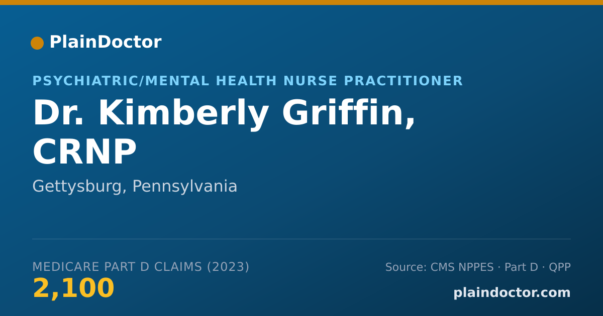 Shareable card for Kimberly Griffin, CRNP - Psychiatric/Mental Health Nurse Practitioner, Gettysburg, PA