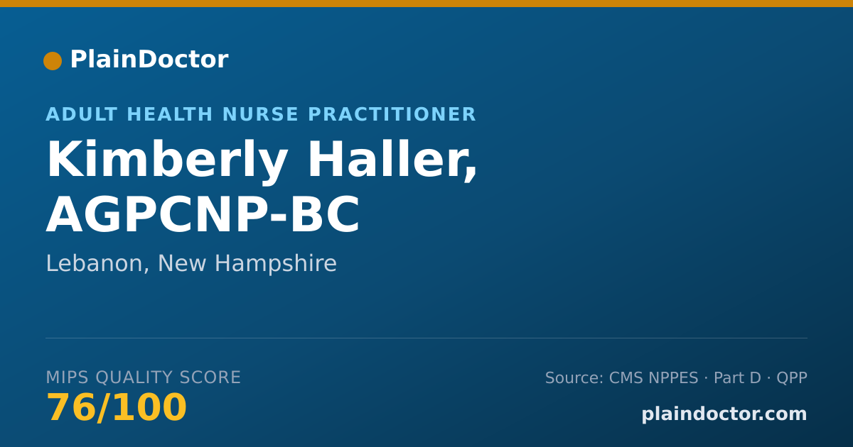 Shareable card for Kimberly Haller, AGPCNP-BC - Adult Health Nurse Practitioner, Lebanon, NH