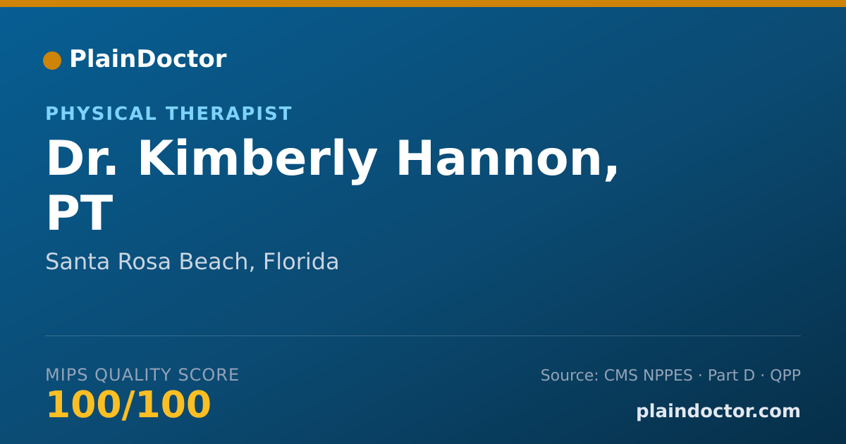 Shareable card for Kimberly Hannon, PT - Physical Therapist, Santa Rosa Beach, FL