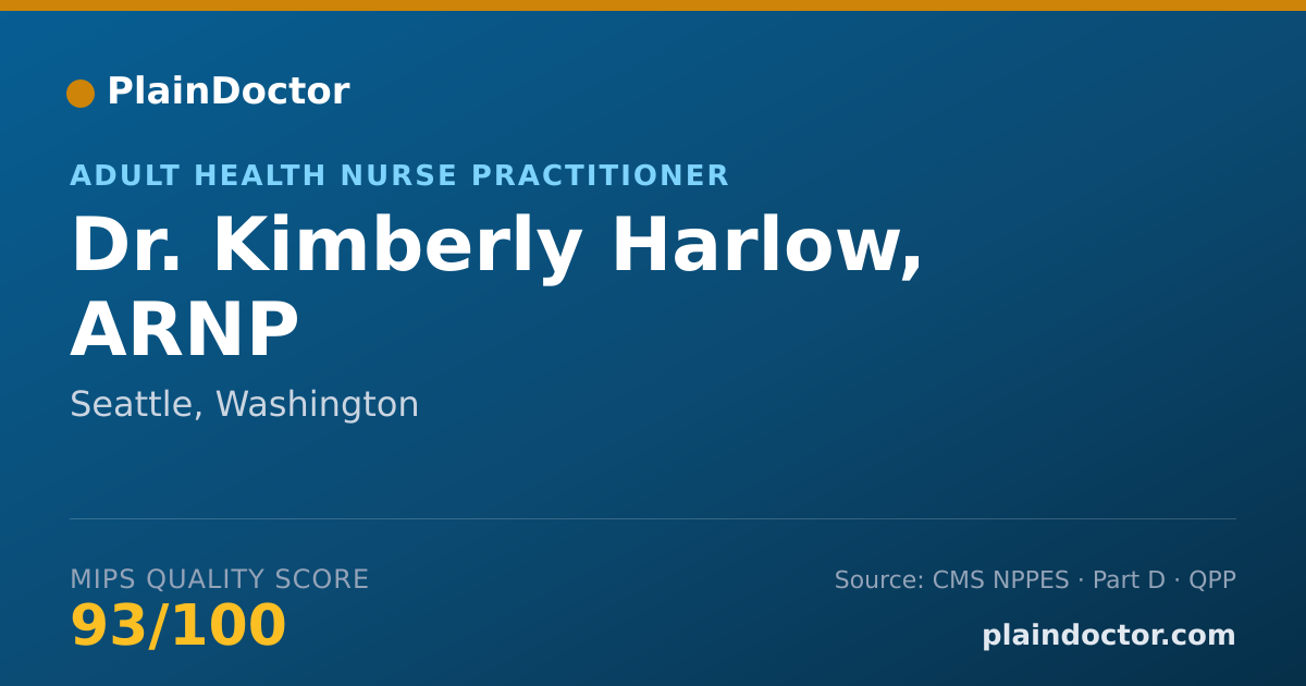 Shareable card for Kimberly Harlow, ARNP - Adult Health Nurse Practitioner, Seattle, WA
