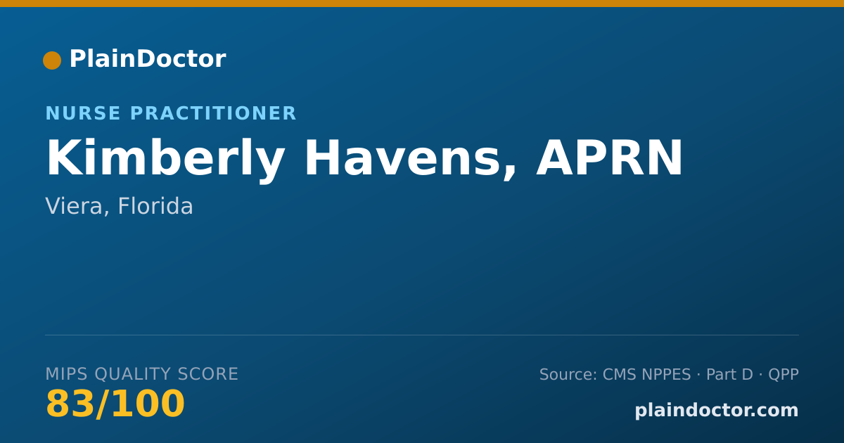 Shareable card for Kimberly Havens, APRN - Nurse Practitioner, Viera, FL