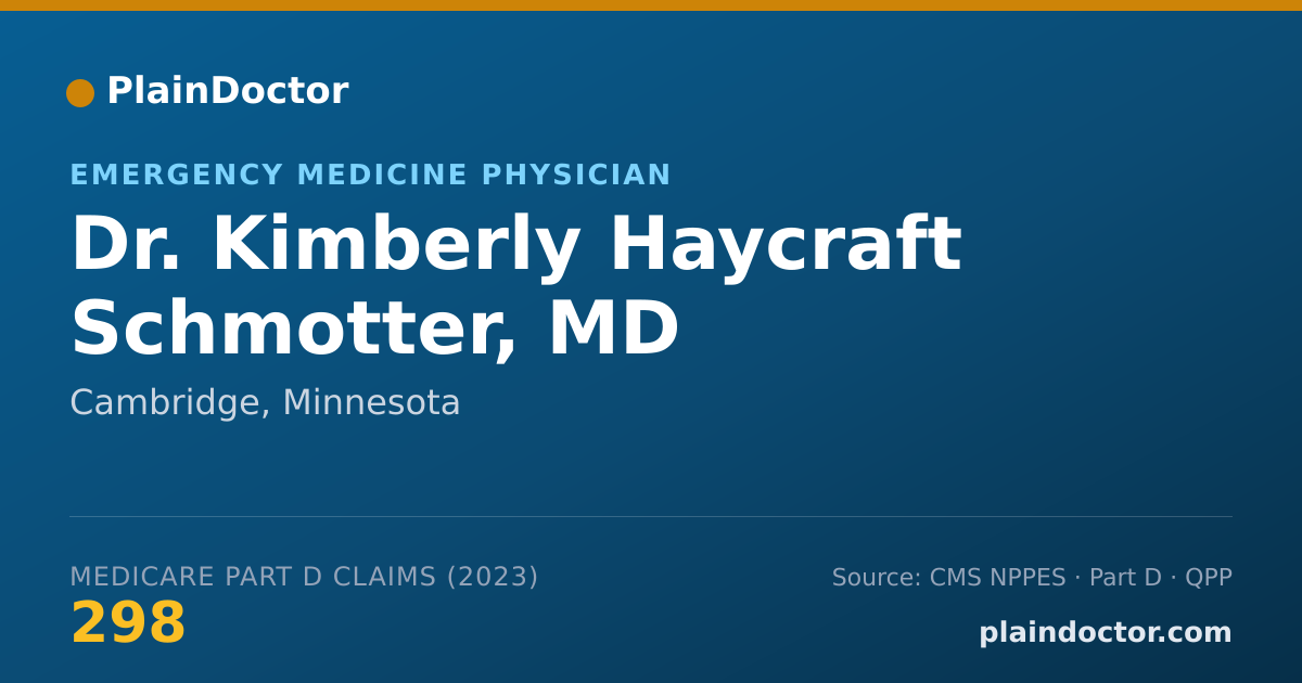Shareable card for Kimberly Haycraft Schmotter, MD - Emergency Medicine Physician, Cambridge, MN