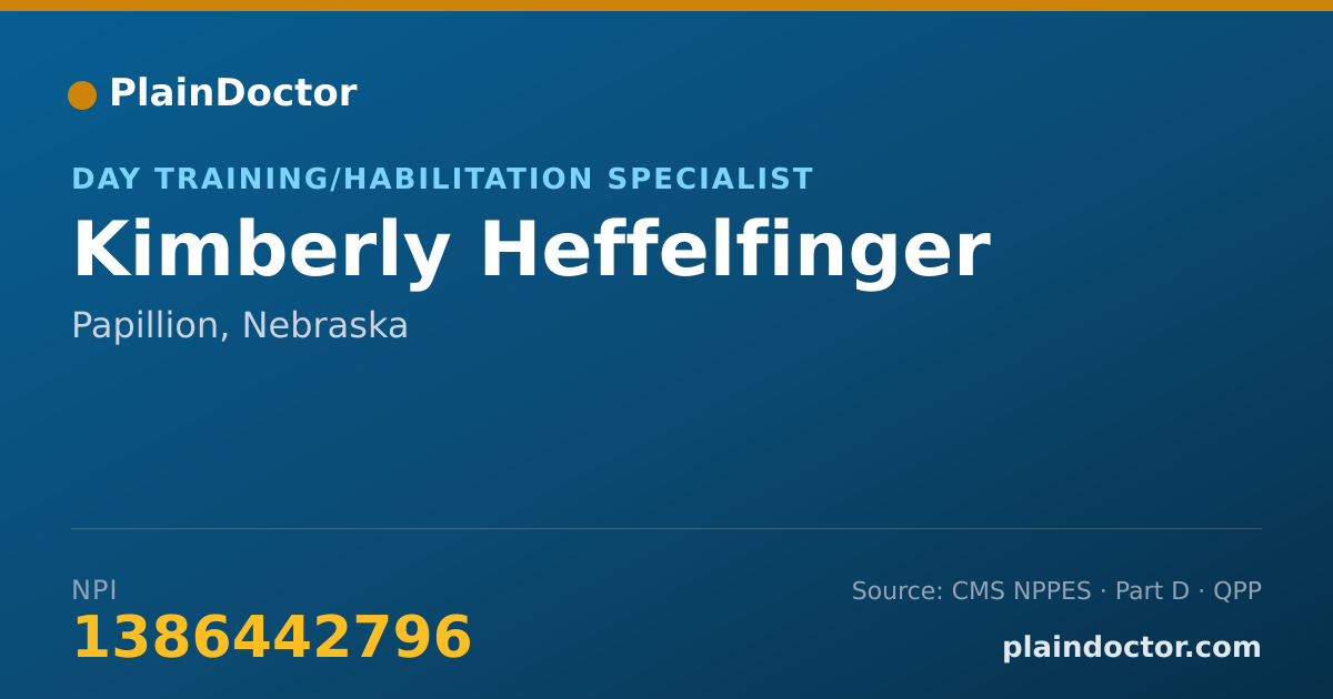 Shareable card for Kimberly Heffelfinger - Day Training/Habilitation Specialist, Papillion, NE