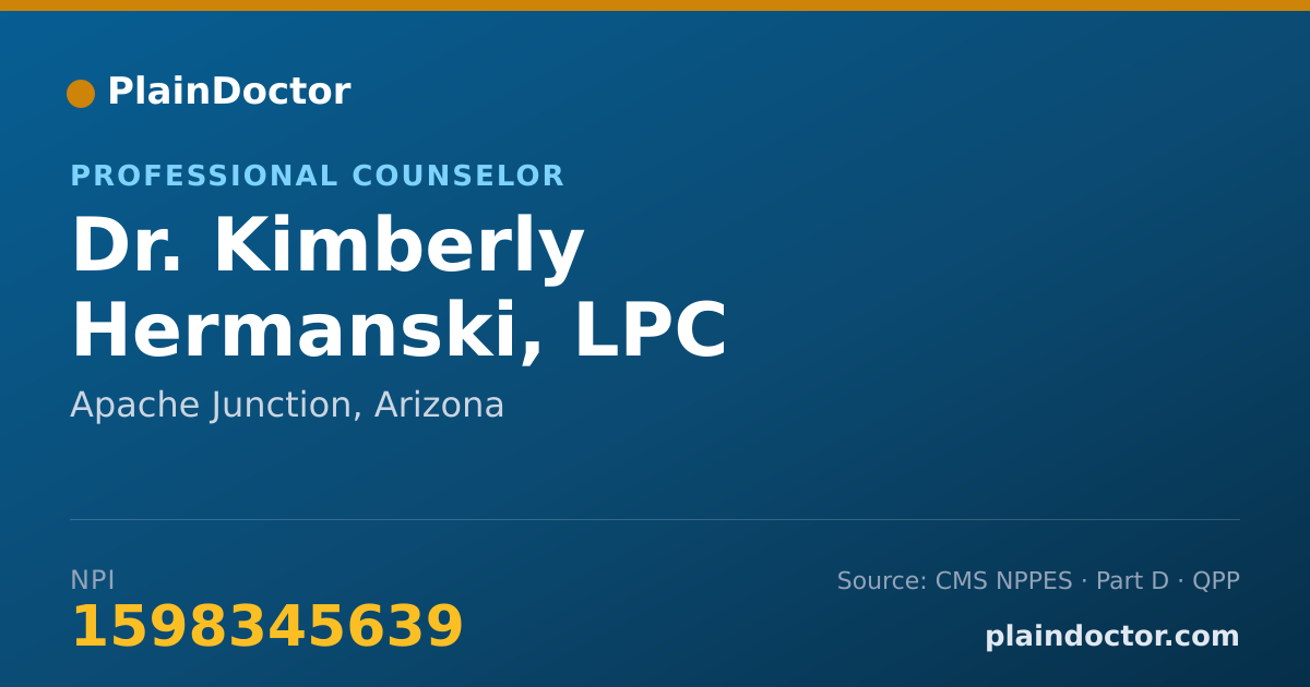 Shareable card for Kimberly Hermanski, LPC - Professional Counselor, Apache Junction, AZ