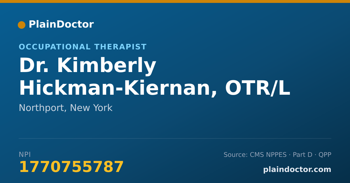 Shareable card for Kimberly Hickman-Kiernan, OTR/L - Occupational Therapist, Northport, NY