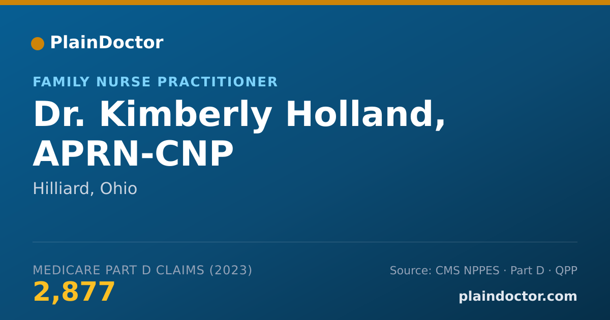 Shareable card for Kimberly Holland, APRN-CNP - Family Nurse Practitioner, Hilliard, OH