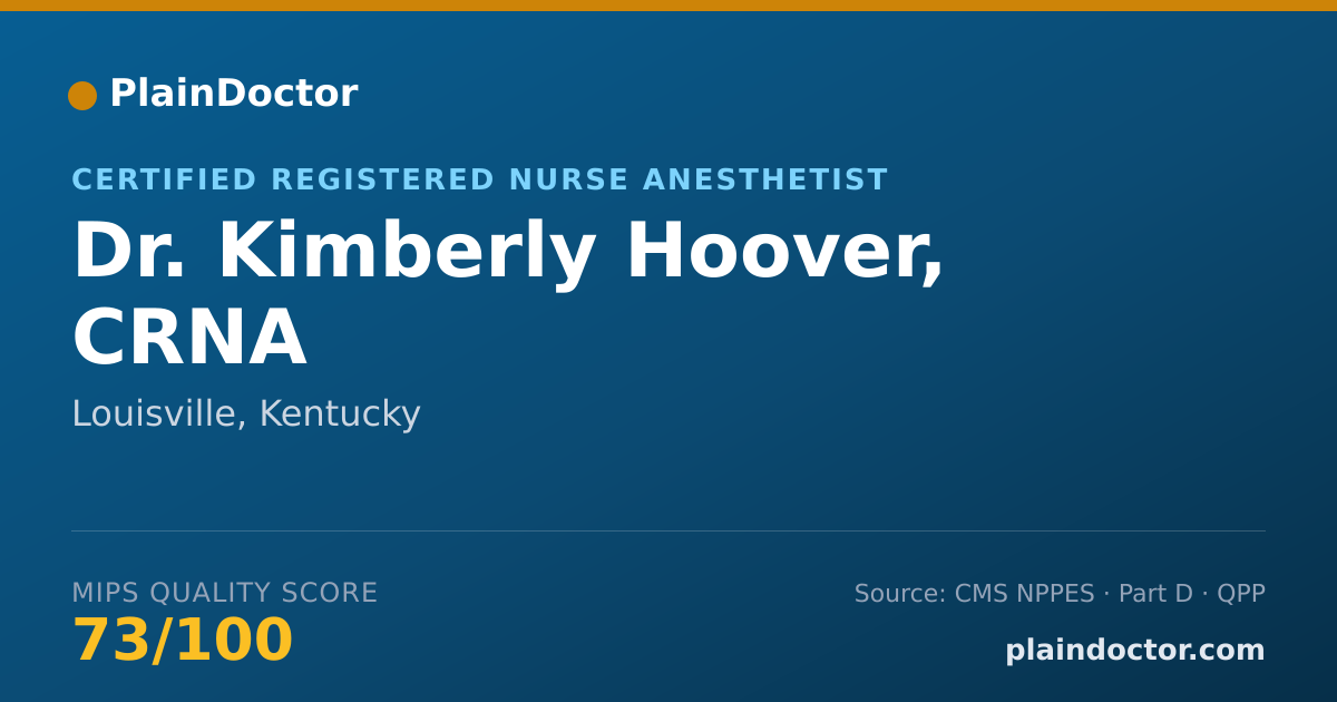 Shareable card for Kimberly Hoover, CRNA - Certified Registered Nurse Anesthetist, Louisville, KY