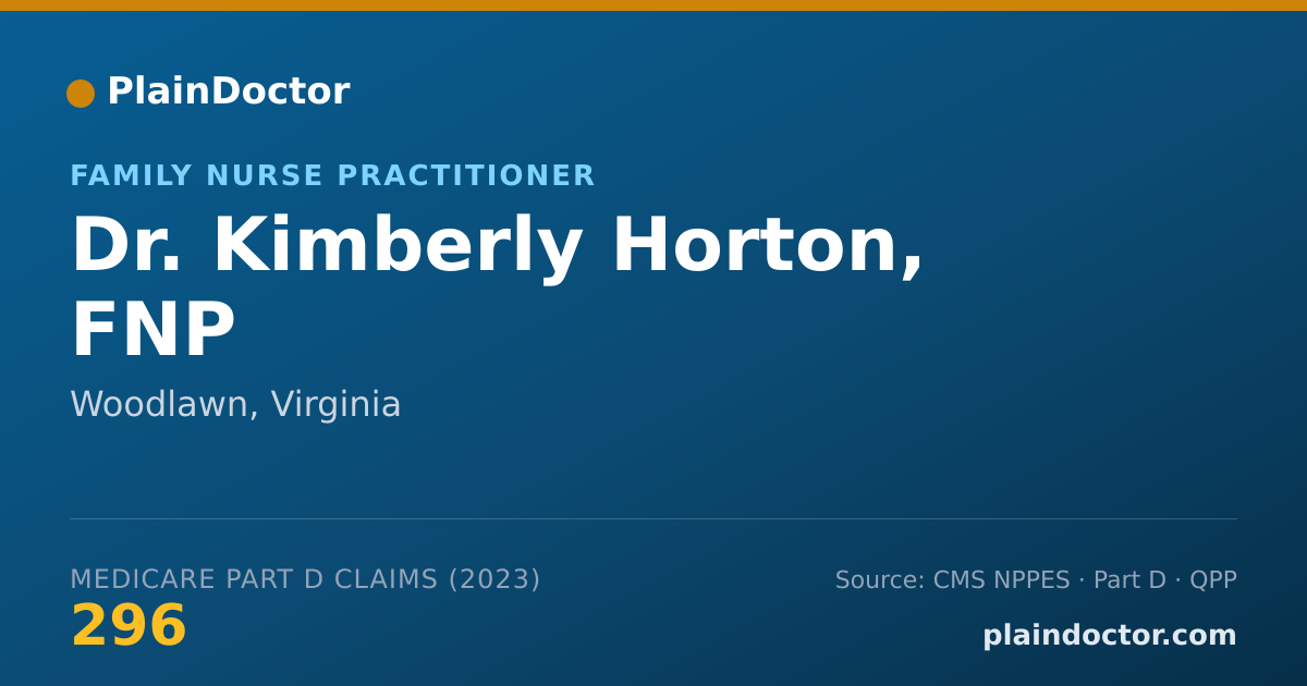 Shareable card for Kimberly Horton, FNP - Family Nurse Practitioner, Woodlawn, VA