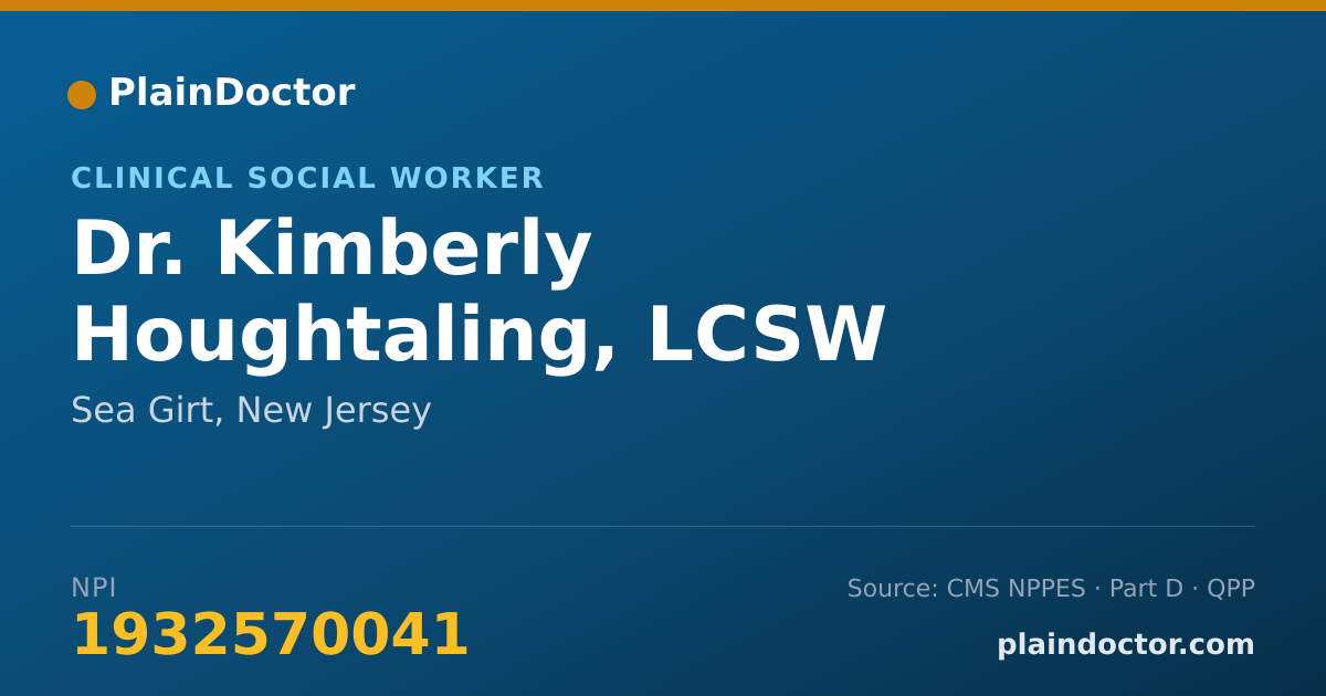 Shareable card for Kimberly Houghtaling, LCSW - Clinical Social Worker, Sea Girt, NJ
