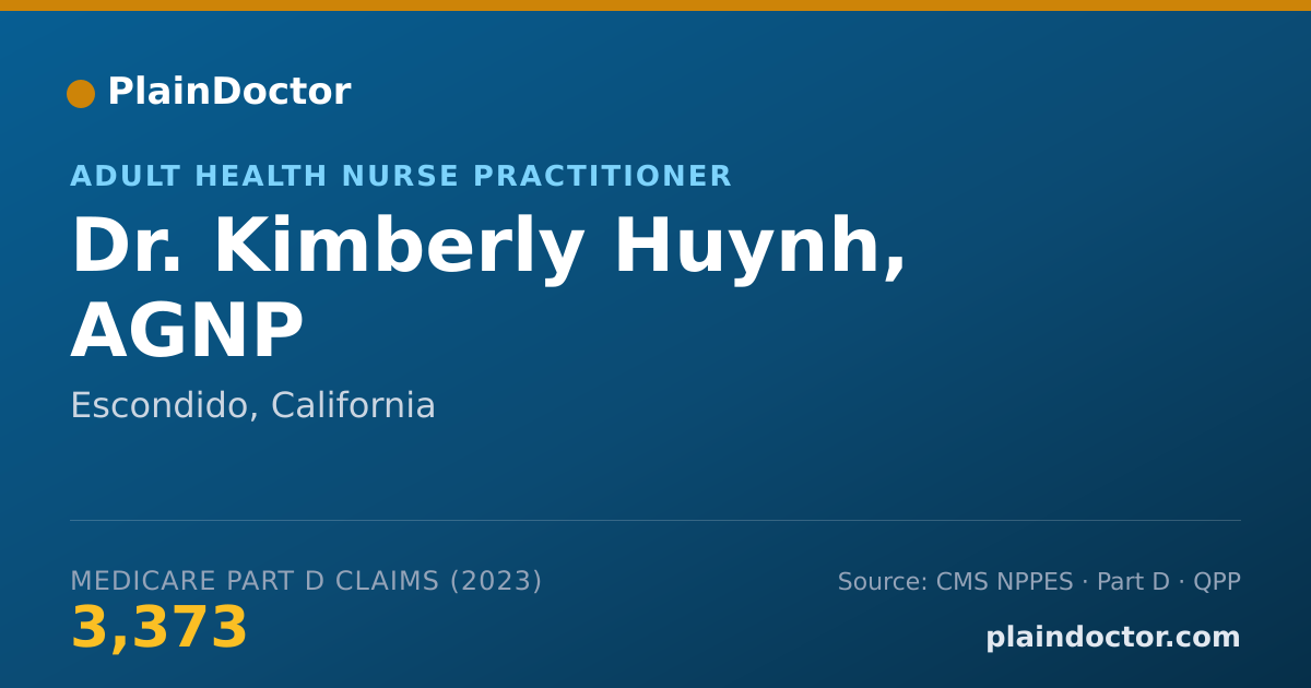 Shareable card for Kimberly Huynh, AGNP - Adult Health Nurse Practitioner, Escondido, CA