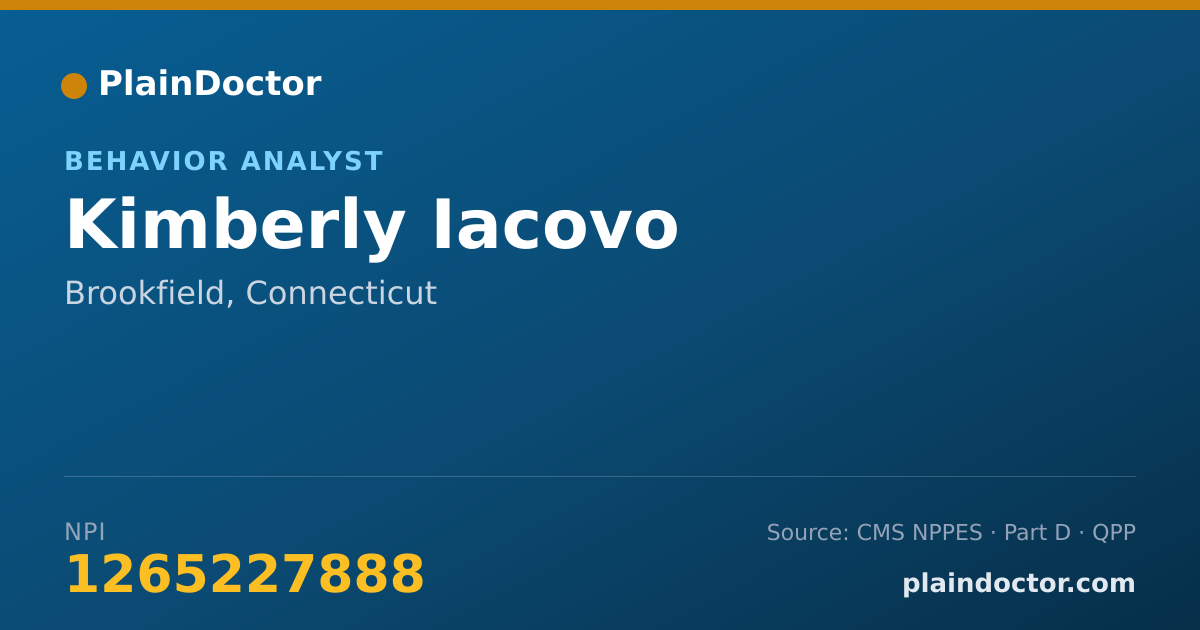 Shareable card for Kimberly Iacovo - Behavior Analyst, Brookfield, CT