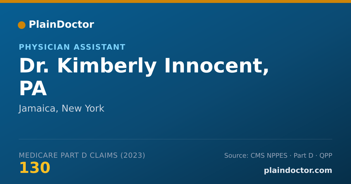 Shareable card for Kimberly Innocent, PA - Physician Assistant, Jamaica, NY