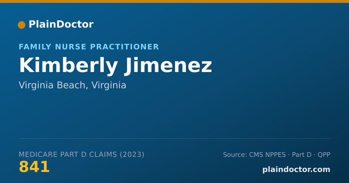 Shareable card for Kimberly Jimenez - Family Nurse Practitioner, Virginia Beach, VA