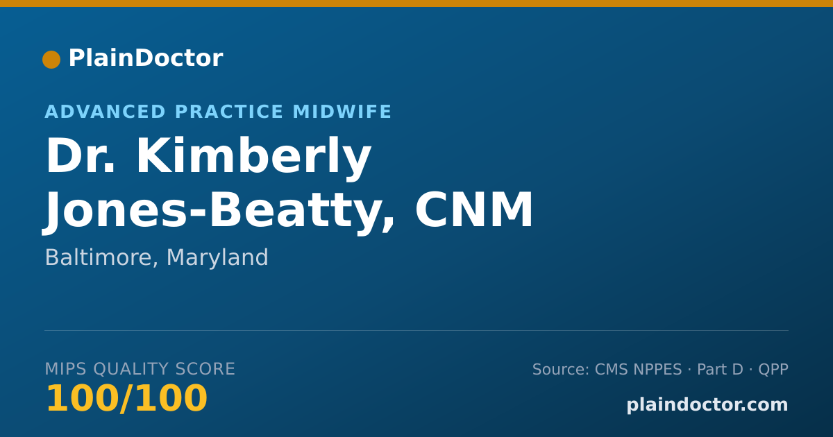 Shareable card for Kimberly Jones-Beatty, CNM - Advanced Practice Midwife, Baltimore, MD