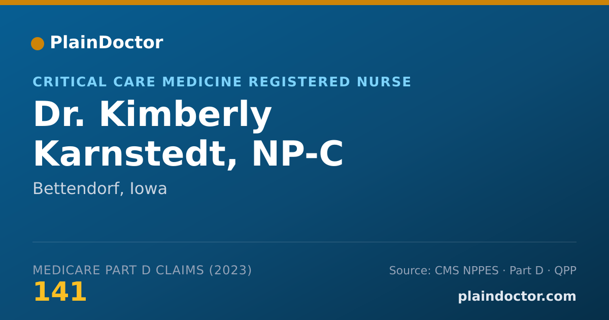 Shareable card for Kimberly Karnstedt, NP-C - Critical Care Medicine Registered Nurse, Bettendorf, IA