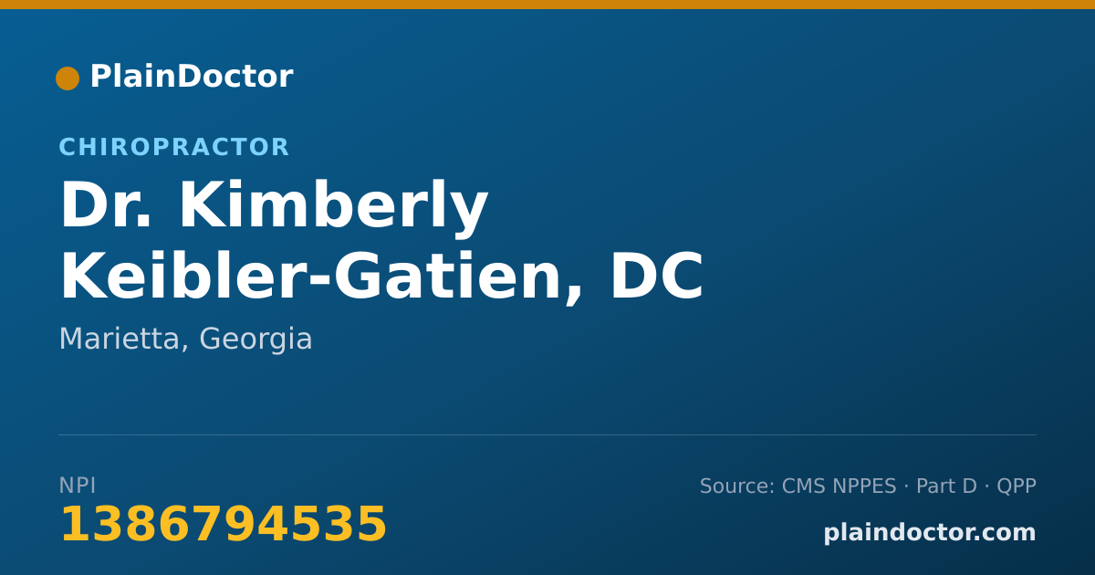Shareable card for Kimberly Keibler-Gatien, DC - Chiropractor, Marietta, GA
