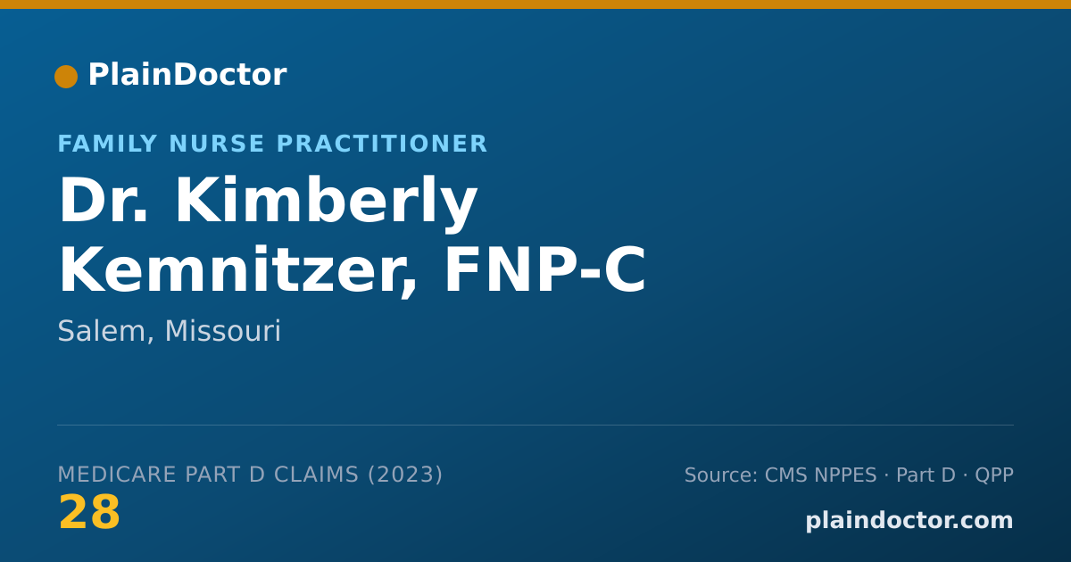 Shareable card for Kimberly Kemnitzer, FNP-C - Family Nurse Practitioner, Salem, MO