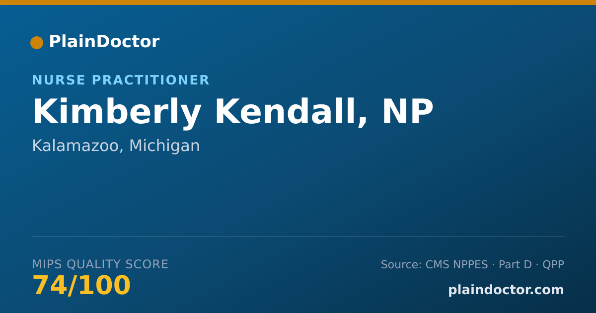 Shareable card for Kimberly Kendall, NP - Nurse Practitioner, Kalamazoo, MI