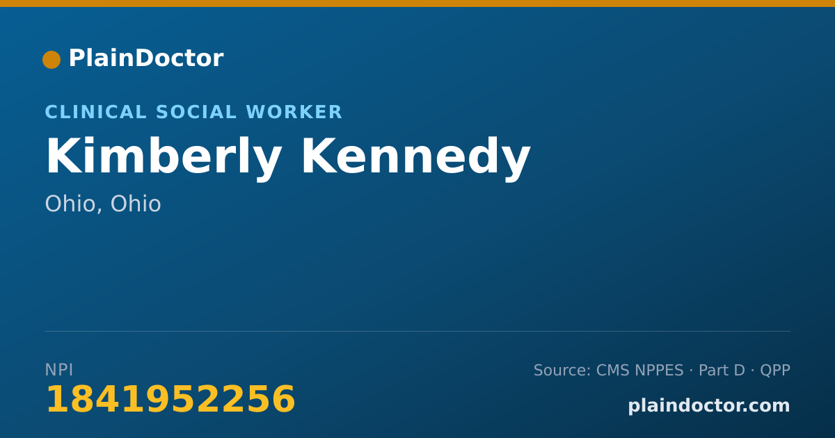 Shareable card for Kimberly Kennedy - Clinical Social Worker, Ohio, OH