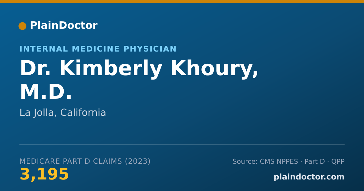 Shareable card for Kimberly Khoury, M.D. - Internal Medicine Physician, La Jolla, CA