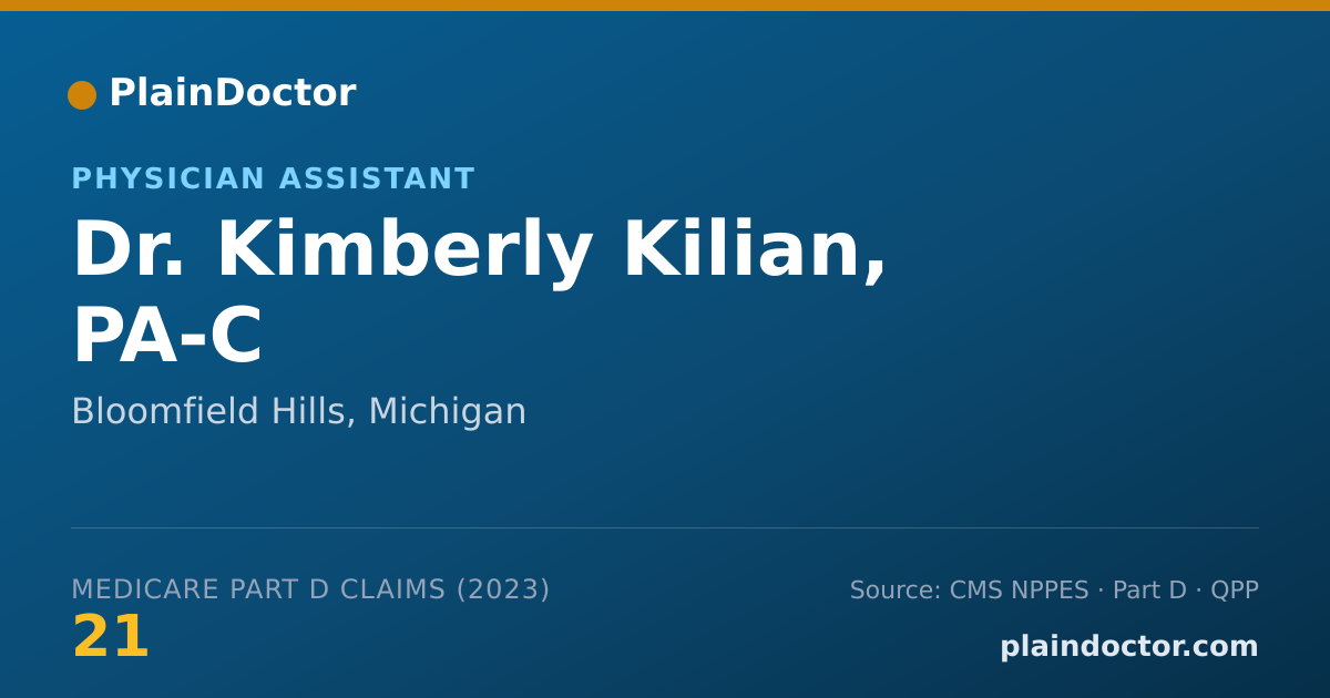 Shareable card for Kimberly Kilian, PA-C - Physician Assistant, Bloomfield Hills, MI
