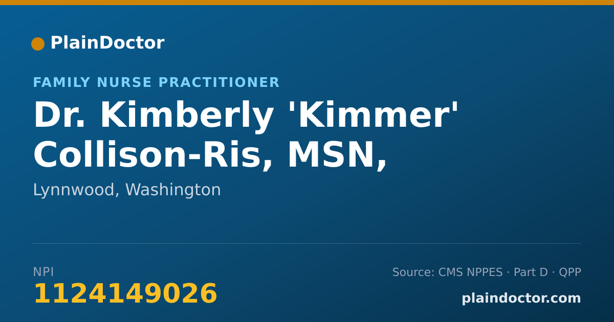 Shareable card for Kimberly 'Kimmer' Collison-Ris, MSN, ARNP, WOCN - Family Nurse Practitioner, Lynnwood, WA