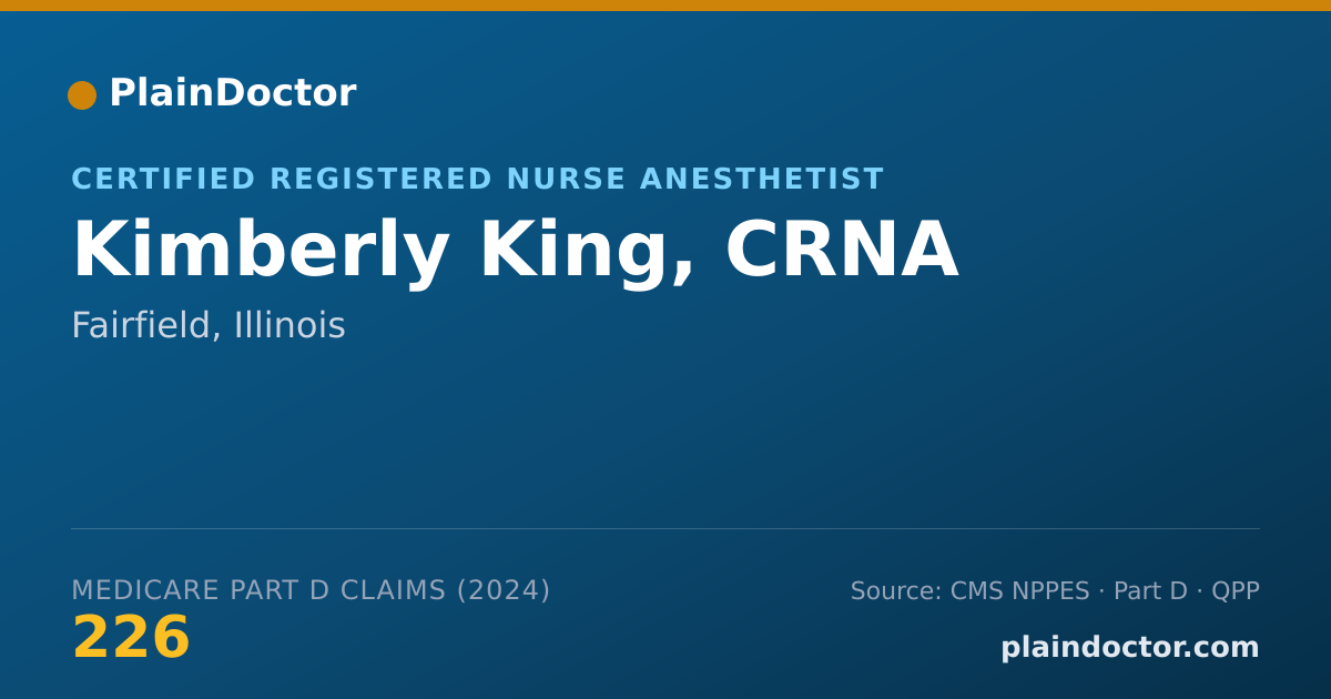 Shareable card for Kimberly King, CRNA - Registered Nurse, Fairfield, IL