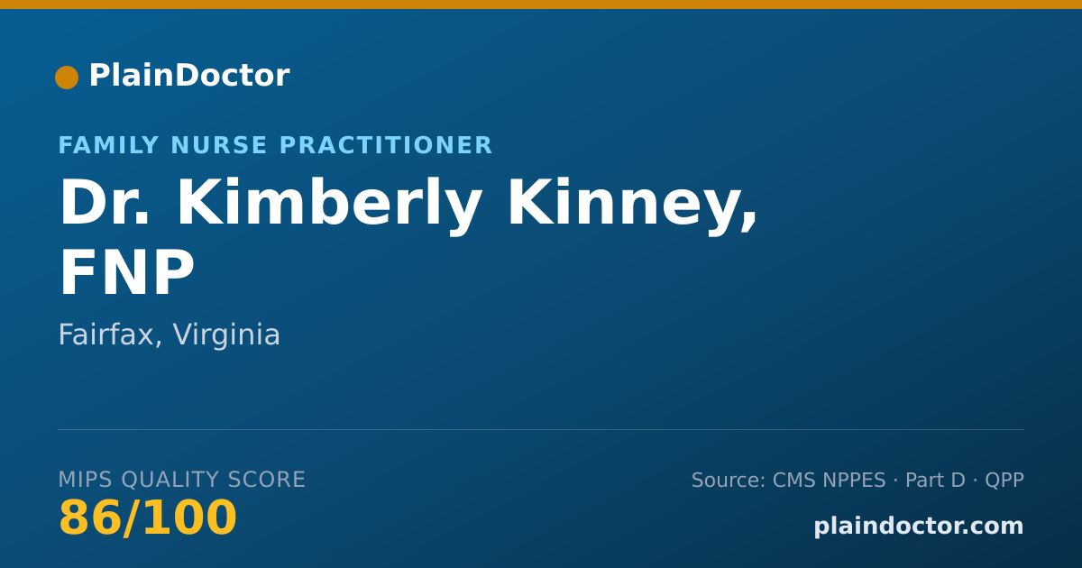 Shareable card for Kimberly Kinney, FNP - Family Nurse Practitioner, Fairfax, VA