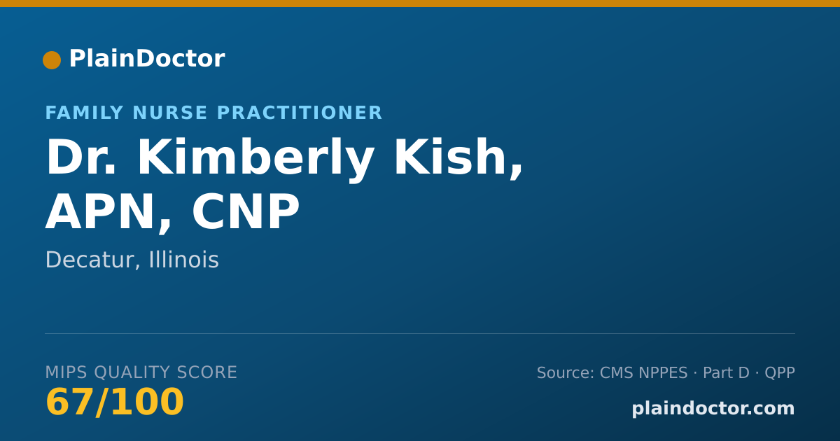 Shareable card for Kimberly Kish, APN, CNP - Family Nurse Practitioner, Decatur, IL