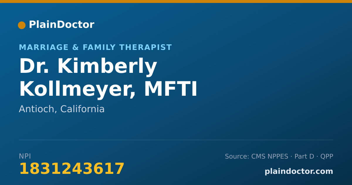 Shareable card for Kimberly Kollmeyer, MFTI - Marriage & Family Therapist, Antioch, CA