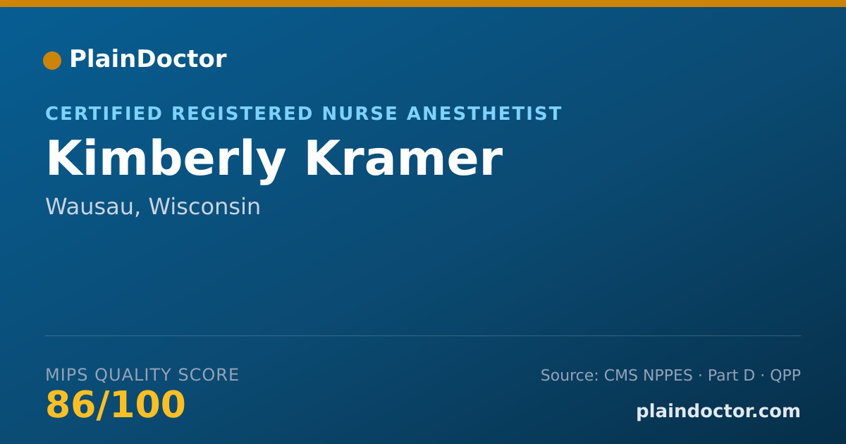 Shareable card for Kimberly Kramer - Certified Registered Nurse Anesthetist, Wausau, WI