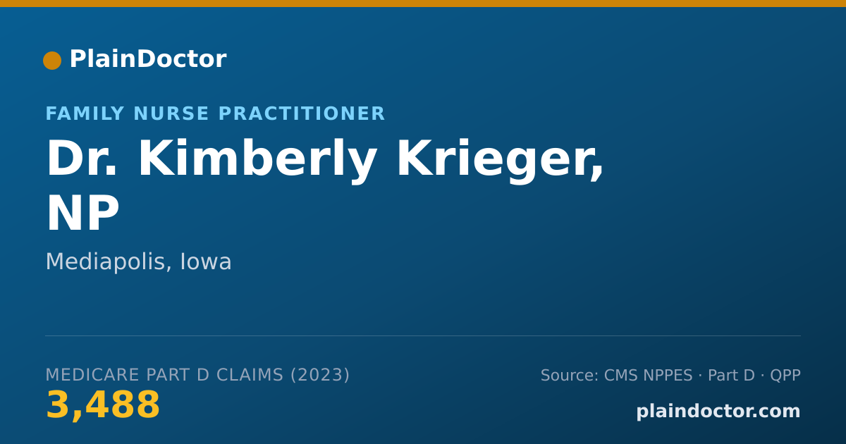 Shareable card for Kimberly Krieger, NP - Family Nurse Practitioner, Mediapolis, IA