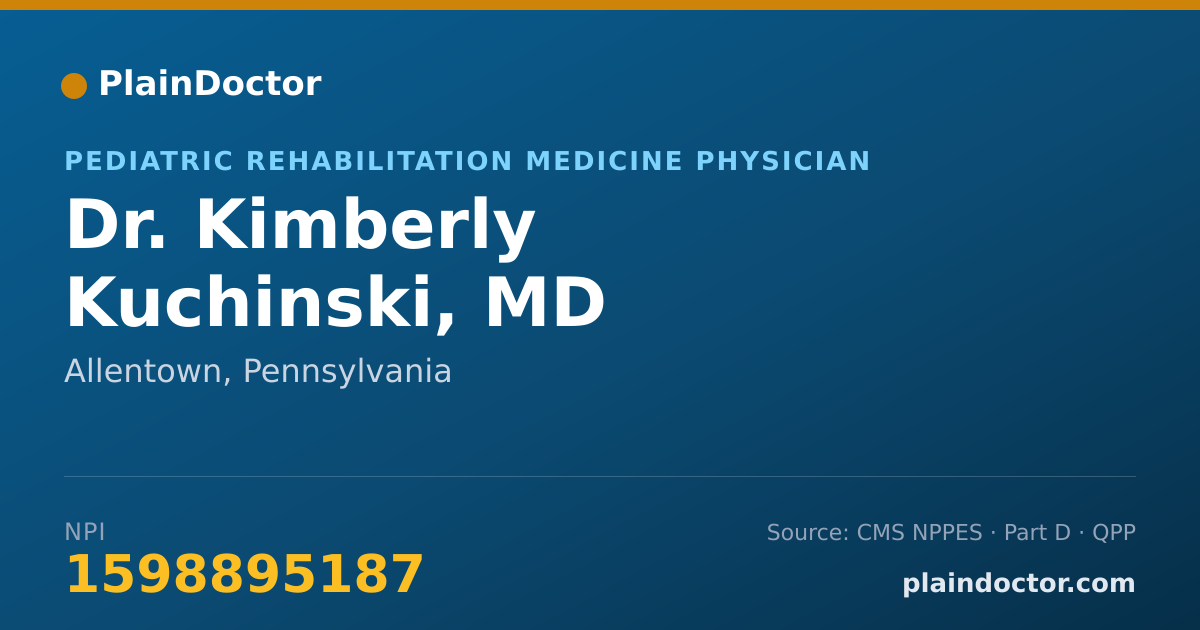 Shareable card for Kimberly Kuchinski, MD - Pediatric Rehabilitation Medicine Physician, Allentown, PA