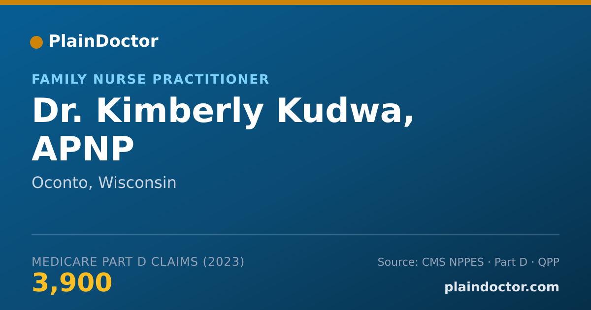Shareable card for Kimberly Kudwa, APNP - Family Nurse Practitioner, Oconto, WI