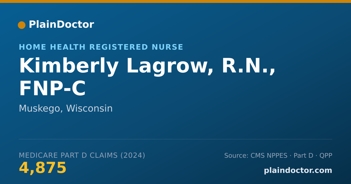 Shareable card for Kimberly Lagrow, R.N., FNP-C - Home Health Registered Nurse, Muskego, WI