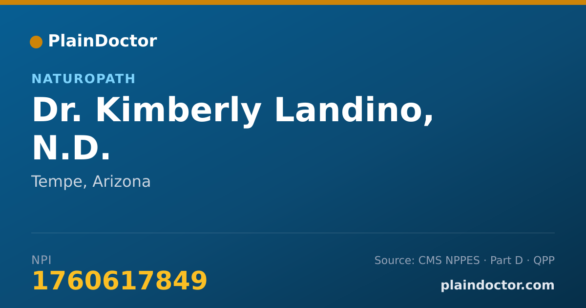 Shareable card for Kimberly Landino, N.D. - Naturopath, Tempe, AZ